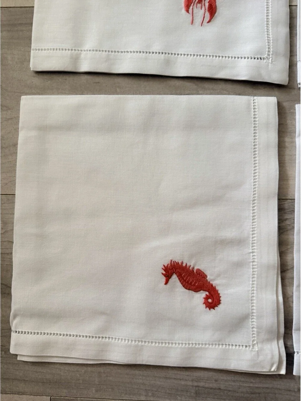 Sea Life Fabric Table Napkins Lot of 4 Napkins 20